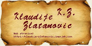 Klaudije Zlatanović vizit kartica
